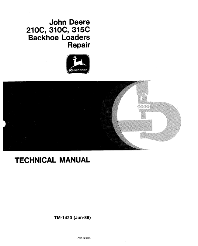 1987 john deere 310c backhoe service manual